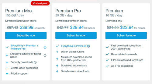 keep2share subscription plans
